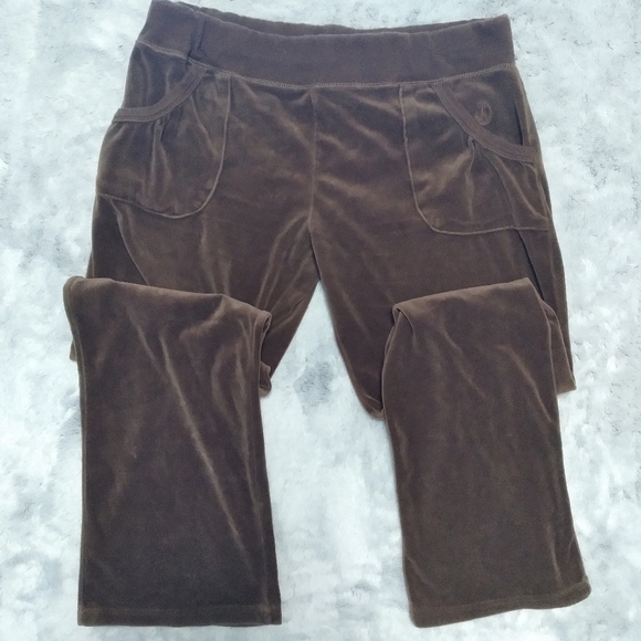 Mikk Pants - Mikk brown velour elasticated waist lounge pants. Women's size XL